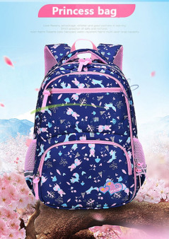 Large Waterproof Backpack for Elementary Girl with many compartments