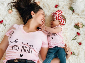 Love you more, love you most, mommy and me, matching shirts
