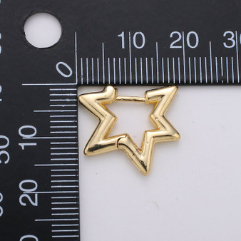 24k Gold Star Earring