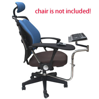OK010 Full Motion Chair Shaft Clamp Keyboard Support + Chair Arm Clamp Elbow Wrist Support Mouse Pad Arm Rest  for Office & Game