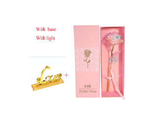 24k Gold Plated Rose With Love Holder and Box Gift Valentine's Day