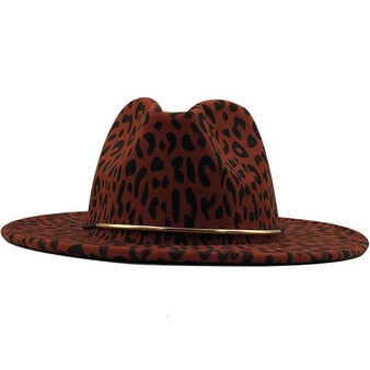 Women's Leopard Print Grain Trilby Fedora Hat
