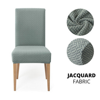 1/2/4/6 Pcs Jacquard Plain Dining Chair Cover Spandex Elastic Chair Slipcover Case Stretch Chair Cover for Wedding Hotel Banquet