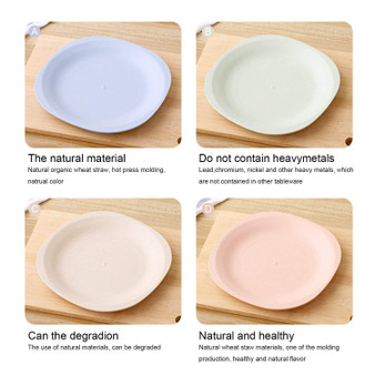 4-Pack Eco-Friendly Wheat Straw Biodegradable Plates