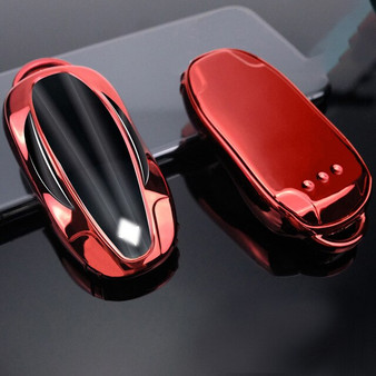 New Soft TPU Car Remote Key Case Full Cover Holder Shell For Tesla Model S Model 3 Model X Auto Smart Key Bag Key Protector Fob