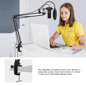 Studio  USB Computer Microphone Kit  Arm Stand for Sing