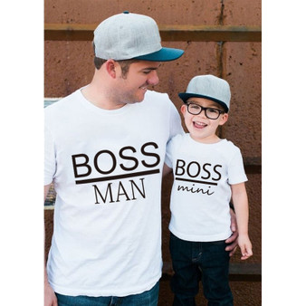 BOSS MAN and BOSS cotton  mini -T shirt Matching