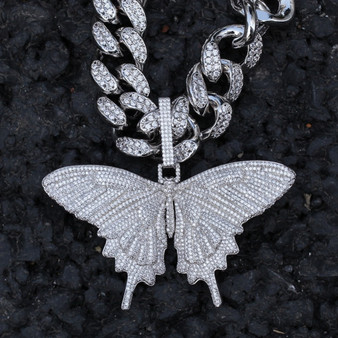 "Butterfly Angel" Iced Out Pendant