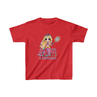 Girls T-Shirt - Just a girl who loves tennis and mermaids