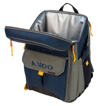 Igloo Outdoorsman Gizmo Insulated Leak-Resistant Cooler Backpack-Blue Tan
