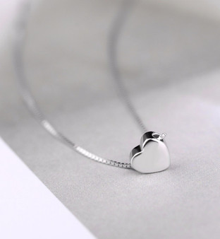 Silver Color  Love Heart Necklaces