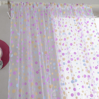 39 in x 78 in Curtain Polka Dots Drape Panel Sheer 5  Color choicesTulle Window Curtains AA