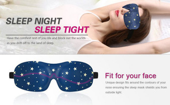 NightSky Sleep Mask Contoured 3D Eye Mask Eye Cover for Sleeping, Total Darkness Sleeping Mask Free Earplugs & Carry Bag
