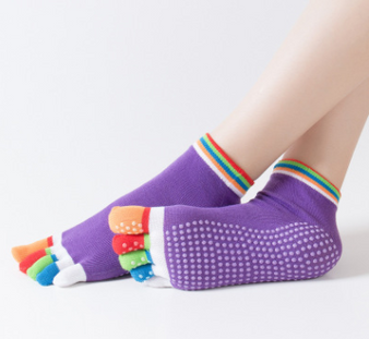 Organic Cotton, Yoga anti slip Socks With Toes