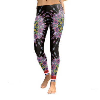 Pink Flower Mandala Yoga Leggings