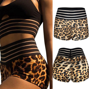 Women Sexy Leopard Print Push Up Yoga Shorts For Female High Waist Sports Clothing Gym Fitness Workout Leggings Tights