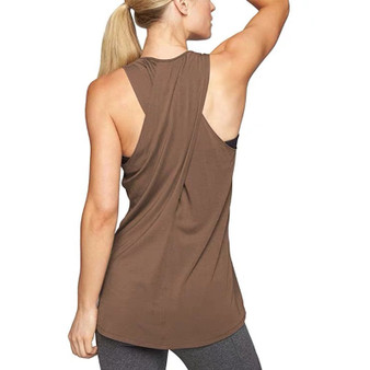 Womens Cross Back Yoga Shirt Activewear Workout Clothes Racerback Tank Top