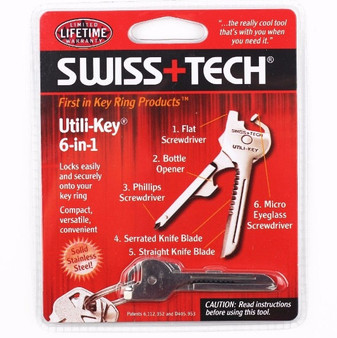 SWISS TECH New EDC 6 in 1 Stainless Steel Utili-Key Key Ring