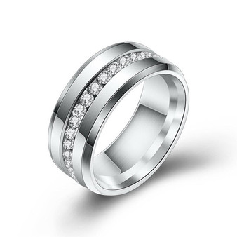 ZORCVENS Black and Silver Titanium Stainless Steel Rings For Men and Women