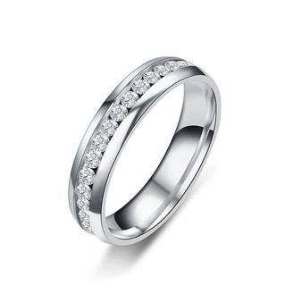 Titanium Stainless Steel CZ Stone Ring for Women (Weddings Ring)