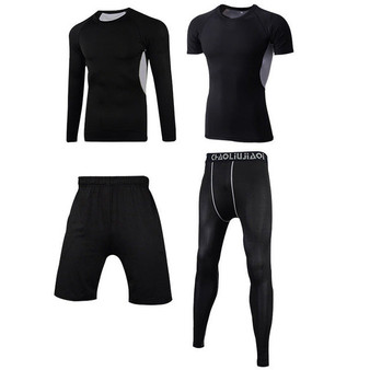 Men Sportswear Compression Sport Suits Quick Dry Running  Gym Fitness Tracksuits Running Set