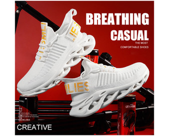 Men Running Shoes Brand Designer Lace-Up Breathable Blade Sneakers  increase walking Gym shoes man
