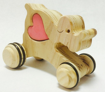 Handmade Wooden Dog On Wheels