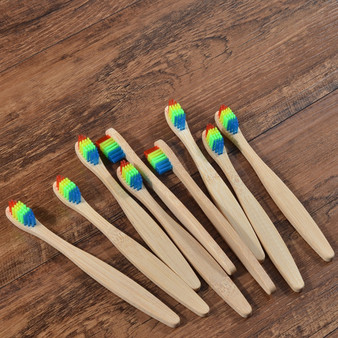 10 Eco Friendly Bamboo Kids Toothbrushes - Soft Bristle