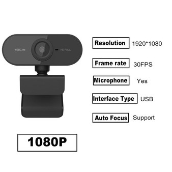Webcam HD 1080P Web Cam Camera Mini Computer Pc Web Camera 360 Degree Rotatable Camera For Live Broadcast Video Conference Works