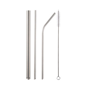 4 Piece stainless steel reusable straw set