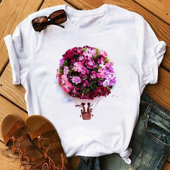 Floral Graphic Women Summer Casual Tees