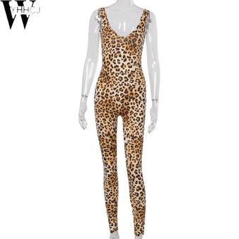 Leopard Backless Sexy Women Romper