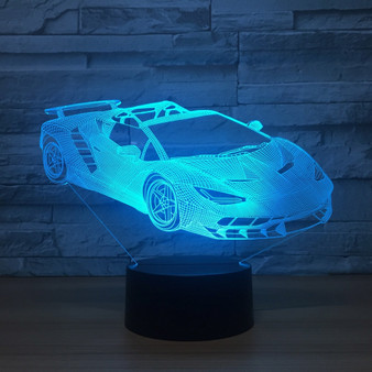 Sports Car 3d Table Lamp 7 Color LED Night Touch Led Usb Lampara