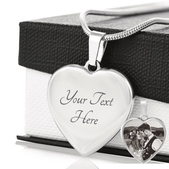 Photo Etched Heart Luxury Necklace