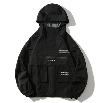 2019 New Black Cargo Jackets Windbreaker Men Streetwear Tactical Jacket Pullover Multi-pocket Male 2019 Autumn Hoody Coat GM659