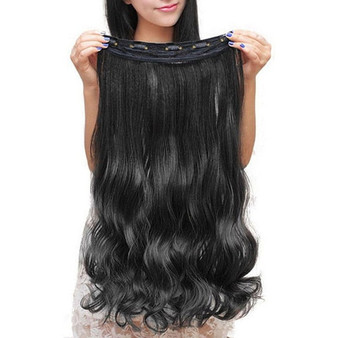 Wavy Curly Straight Long Hair Extensions Hair Piece Claw On Clip In Hair Wigs