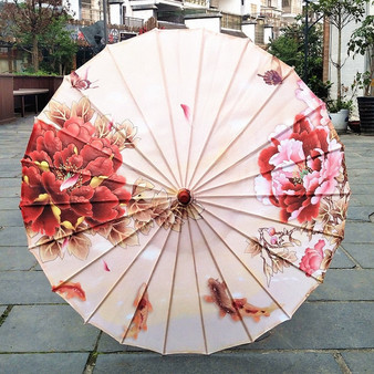 Silk Women Umbrella Japanese Cherry Blossoms Silk  Ancient Dance Umbrella Decorative Umbrella Chinese Style Oil Paper Umbrella