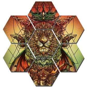 Lion Ras Colors by jml2arts (7 Piece Canvas Art)