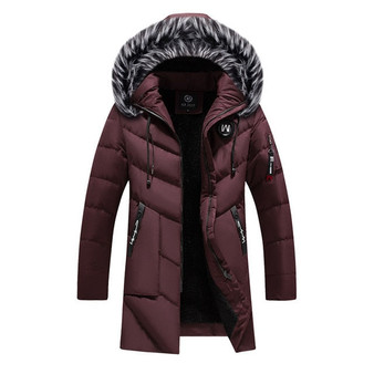 Winter Parka Men's Solid Jacket Thick Warm Coat Long Hooded Jacketoat Fashion Men
