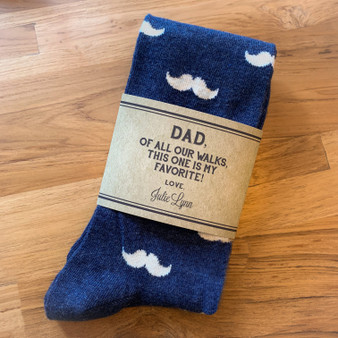 Navy Mustache men's Dress Socks