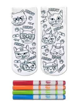 Cat Vibes Color-In Unisex Ankle Socks