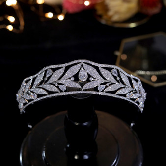 European Fashion Cubic Zirconia Bridal Wedding Tiara Crown