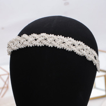 Pearl Rhinestone Headband Tiara Wedding Accessories