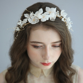 Romantic Silk Flower Bridal Hair Wreath Crown Wedding Headband