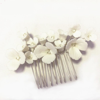 Handmade Ceramic Flower Hair Comb Wedding Bridal Hair Accessories