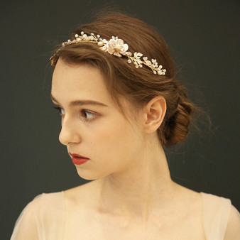 Floral Pearl Bridal Hair Vine Accessories Headband