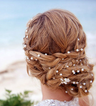 Pearl Headband Hair vine with Hair Comb Bridal  Head Jewelry