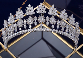 Gold/Silver Full Zircon Crystal Brides Tiaras Crowns Wedding Hairbands Wedding Accessories