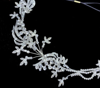 Rhinestone Crystal Flower Headband Wedding Hair Band