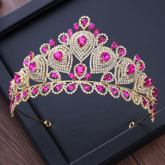 Princess Crystal Tiaras Vintage Baroque Crown Hair  Accessory